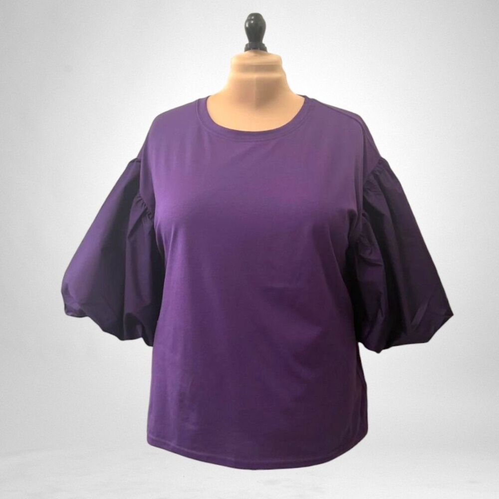 ODDI Purple Bubble Sleeve Top, NWT! Size 2XL
